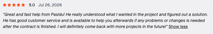 Review from Felix Forsmark